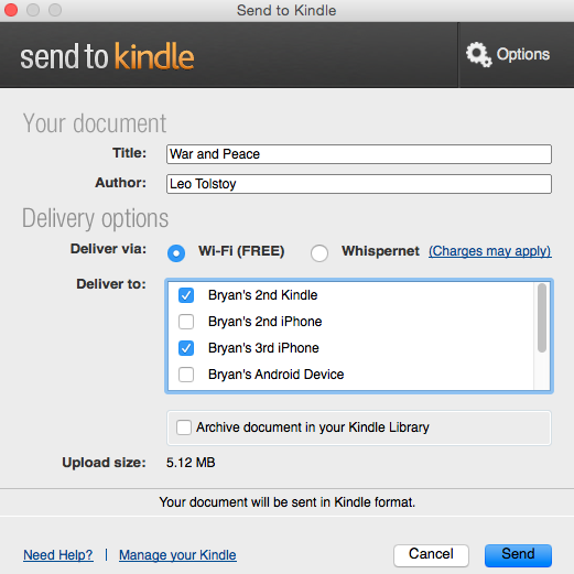 How do i send personal documents to my kindle